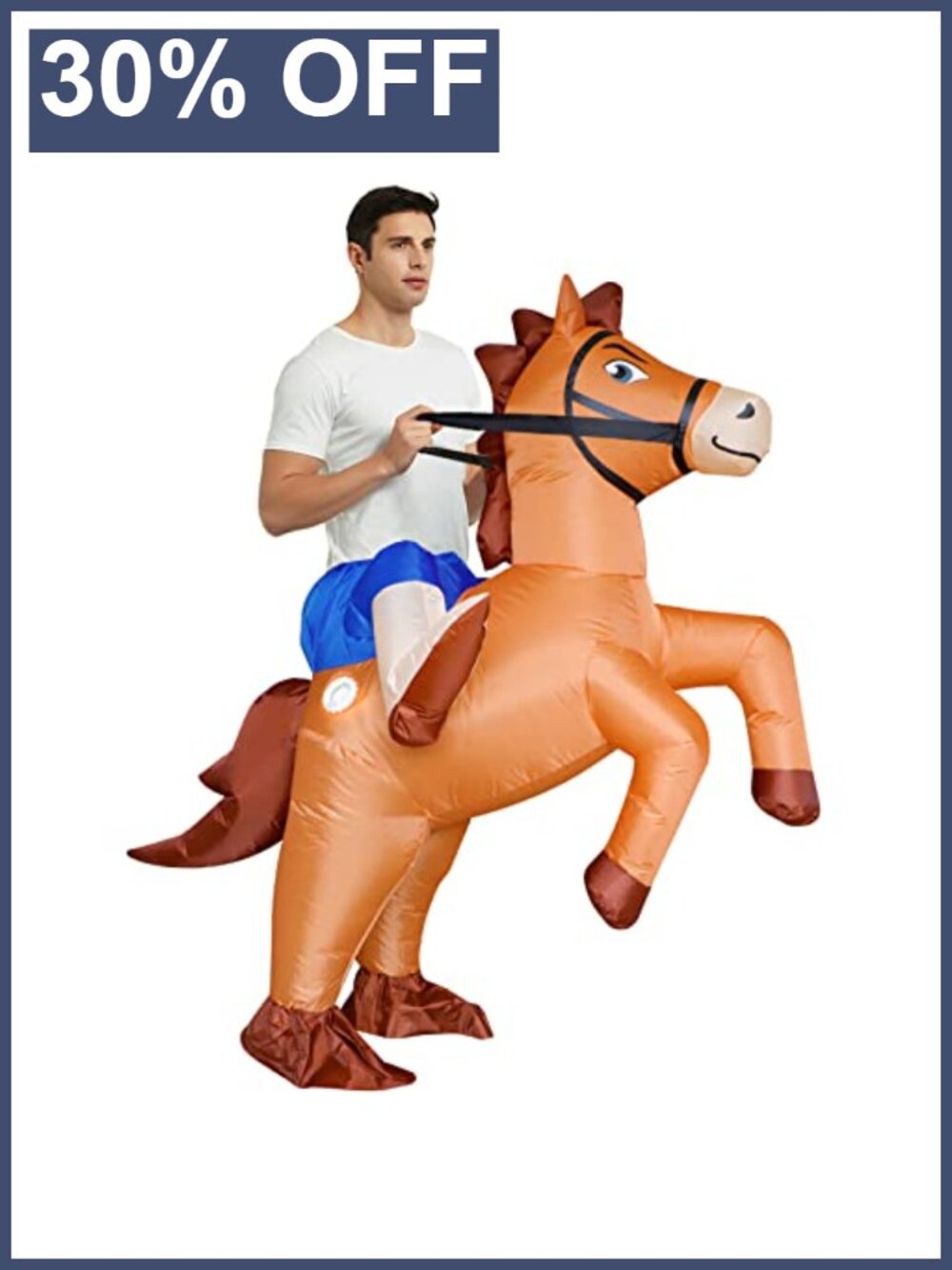 Inflatable Ride On Horse Costume Adult Cowboy Blow Up Halloween Suit